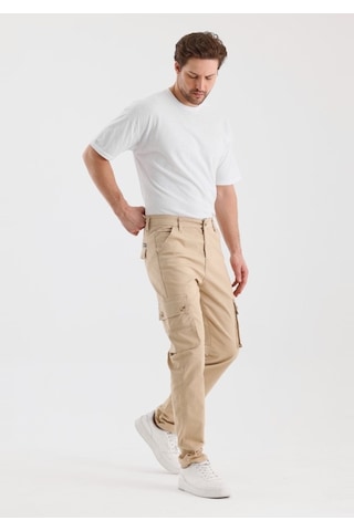 Deepsea Erkek Bej Regular Kesim Likralı Kargo Cepli Spor Pantolon 2505245 Bej