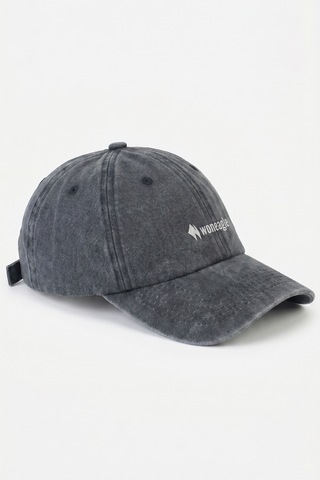 Woneagle Unisex Siyah Yıkamalı Eskitme Vintage Nakış Logolu Beyzbol Şapkası Kep Siyah Siyah