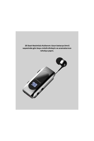 Dijital Göstergeli Bluetooth Kulaklık Klipsli Ve Şık Tasarım Yeni Nesil Diğer