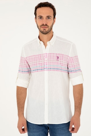 U.s. Polo Assn. Erkek Menekşe Gömlek Desenli 50283773-vr037 Menekşe