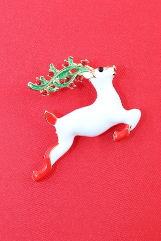 Noel Geyiği Broş. Taşlı Tasarım Ren Geyiği Broş. Yaka İğnesi Broş. Geyik Broş. Kadın Broş. Broş. Çok Renkli