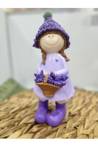 Lavanta Tutan Kız Bahçe Cücesi 23x10cm