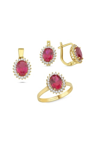 Sembol Gold Ruby Altın Anturaj Set Takım T7888 Renkli