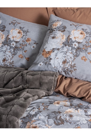 Cotton Box Çift Kişilik Trim Battaniyeli Nevresim Takımı Smooth Antrasit