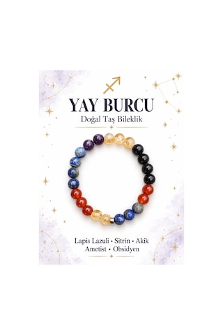 Yay Burcuna Özel Doğaltaş Bileklik Sarı - 935178753 Sarı