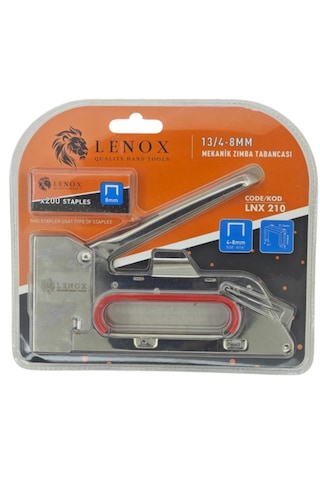 Lenox Tools Mekanik Zımba Tabancası 4 8 Mm Güçlü El Zımbası Ahşap Kumaş Karton Uyumlu 200 Adet Zımba