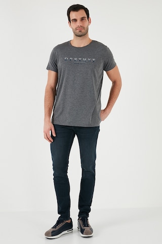 Buratti Baskılı Bisiklet Yaka Pamuklu Slim Fit Erkek T Shirt 541Dprtmnt24 Antrasit