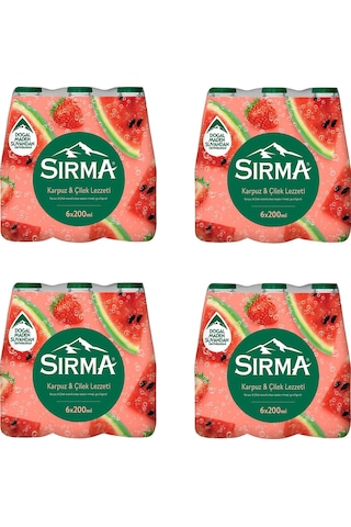 Sırma Karpuz & Çilek Aromalı Doğal Maden Suyu 200 Ml X 24 Adet