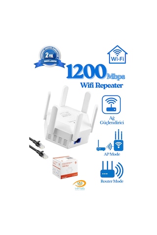 1200 Mbps Sinyal Güçlendirici Wifi Repeater