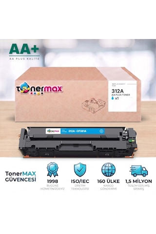 Hp 312a Cf381a Mavi Uyumlu Toner Aa Plus / Color Laserjet Pro Mfp M476dn / M476dw / M476nw