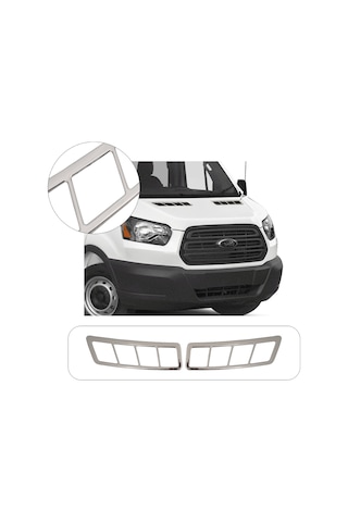 Ford Transit Uyumlu 2019 Ve Üzeri Krom Kaput Üstü Havalandırma Çerçevesi 2 Parça Paslanmaz Çelik