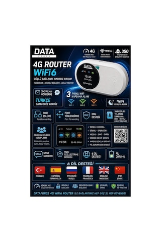 Dataforce 4g Modem-wifi-6 M10pro Sim Kartlı Taşınabilir Router