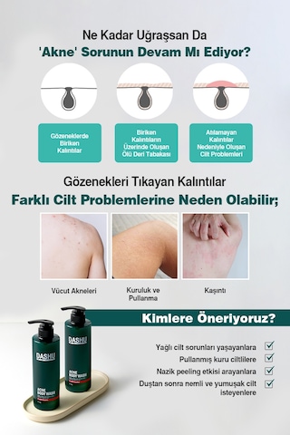 Akneye Eğilimli Ciltler İçin Nazik Peeling Etkili Duş Jeli Dashu Daily Acne Relax Body Wash Narenciye
