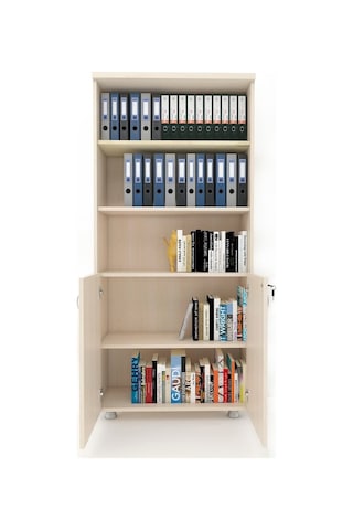 Modüler Dünyası Kapaklı Kitaplık Dosya Dolabı Akça - 80X38X188 Akçaağaç