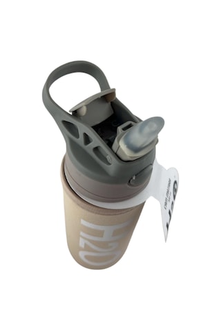 H2o Kılıflı Pipetli Cam Matara 500 Ml Bej