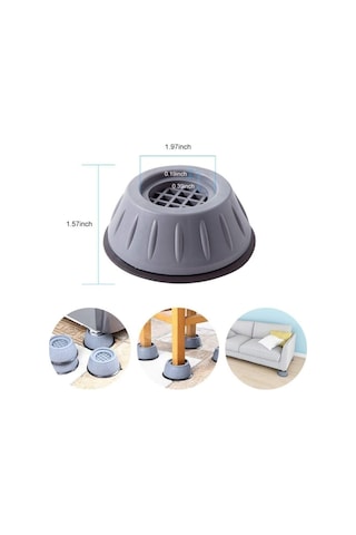 İsgstore Gürültü Engelleyici Ve Kaymaz Titreşim Önleyici Kauçuk Ayak Pedleri Çamaşır Makinesi Stoper 4'lü Set