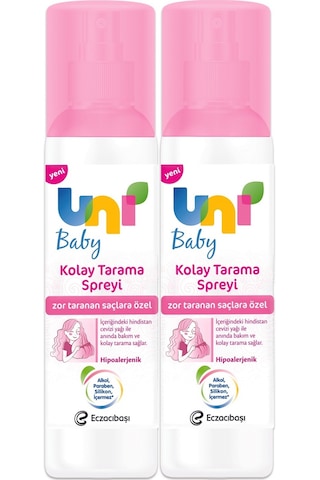 Uni Baby Kolay Saç Tarama Spreyi 200ml Yeni Zor Taranan Saçlara