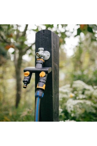 Fiskars 1070577 İkiz Musluk Bağlantı Aparatı 21mm/26,5mm/33,3mm 26.5 x 33.3 MM