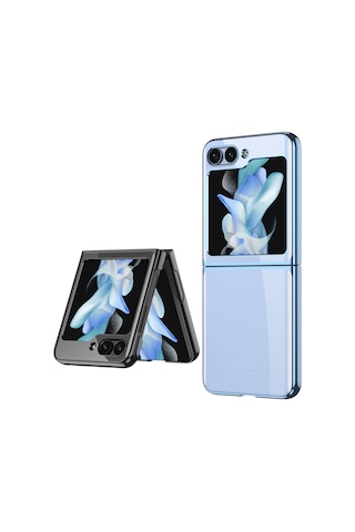 Samsung Uyumlu Galaxy Z Flip 5 Kılıf Zore Kıpta Lensli Kapak Mor