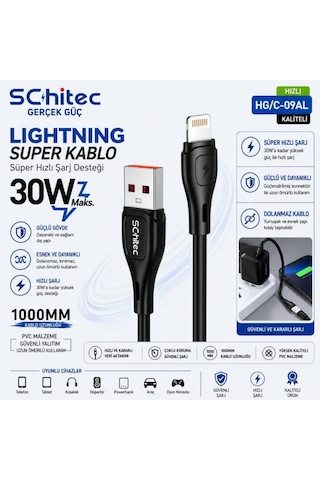 Schitec 100w 4 Çıkışlu Hızlı Şarj Başlığı Ve Usb-a To Lightning 30w Hızlı Data Ve Şarj Kablosu