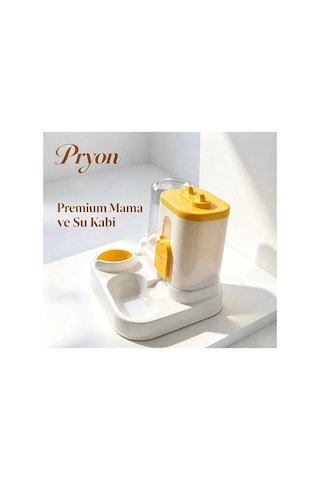 Pryon Otomatik Kedi Köpek Mama Ve Su Sebili Çeşmesi - Sarı