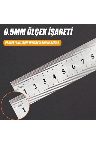 Çelik Cetvel 20 Cm