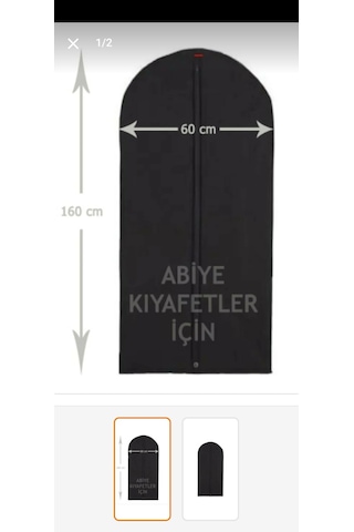 ABİYE ELBİSE KILIFI 10 ADET FERMUARLI GAMBOÇ Siyah