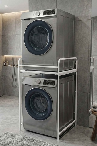 Çamaşır Makinesi Rafı Metal Beyaz 66 Cm Çok Renkli