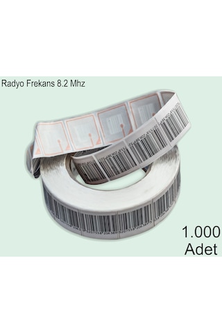 4x4 Cm Barkodlu Alarm Etiketi Rf Radyo Frekans 1000'li Rulo