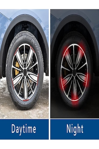 Jant Reflektörlü Oto Sticker Yapıştırma Işıldak Oto Aksesuar