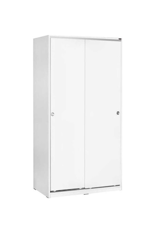 5 Raflı Sürgülü Gardırop - Beyaz