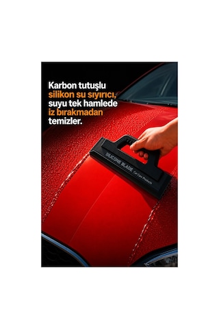 Oto Araba Araç Cam Ve Kaporta Su Temizlik Kurutma Sileceği Çekçek Çizmez Tutma Aparatlı Silikon Karbon Siyah