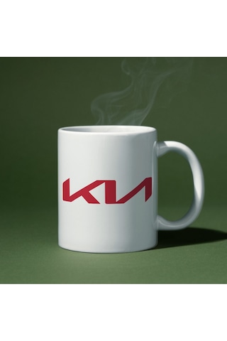 Applucky Kia Logo Tarihçesi Baskı Kupa Bardak Beyaz