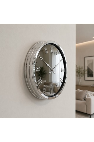 Krom Platinum Aynalı 40 X 40 Cm Duvar Saati
