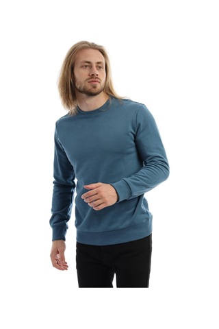 Polostate Erkek Bisiklet Yaka 3 İplik Sweat Mavi