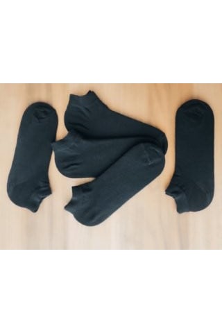 Omelf 5 Li Gri Sneaker Çorap Siyah