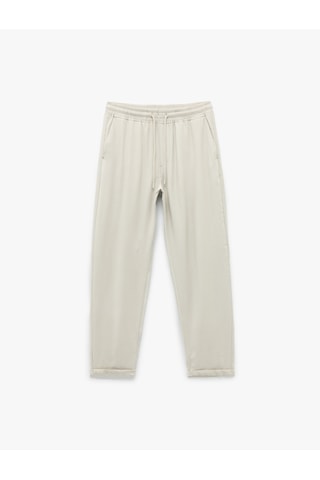 Koton Viskon Cep Detaylı Rayon Tapered Beli Bağcıklı Eşofman Pantolon Gri 5sam40010hw Gri