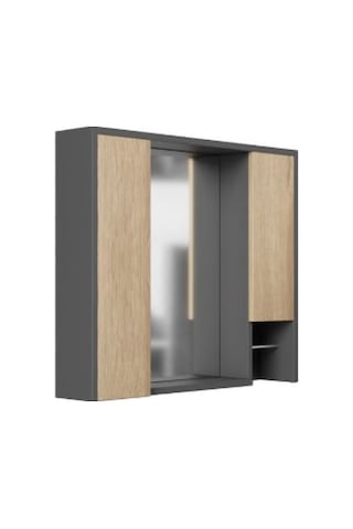 Karen Banyo Marmara 85 Banyo Dolabı Üst Modül, Aynalı Dolap Sonoma - Antrasit