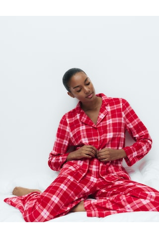 Marks & Spencer Desenli Pijama Takımı T37004622F Kırmızı