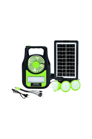 Gold Silver Gs-909 Bluetooth Radyo Usb Güneş Paneli Dahil Solar Enerjili 3 Ampullü Şarjlı Spot Fener Çok Renkli