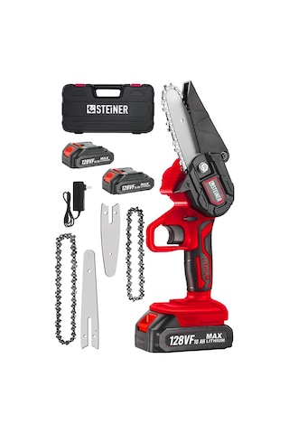 Steiner 128 Vf 10 Ah Akülü Dal Budama Çift Pala Çift Zincir Krmzı