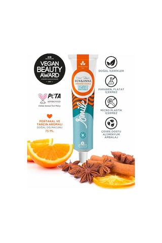 Ben & Anna Tarçın Ve Portakal Aromalı Diş Macunu