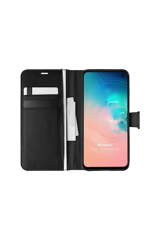 Samsung Galaxy Uyumlu S10e Kılıf Delux Leather Wallet Siyah R97031:siyah