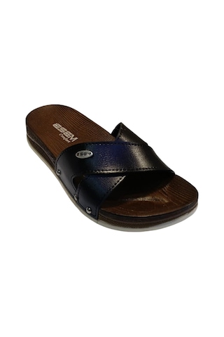 Esem 0309 Z 0001 Kadın Comfort Terlik Siyah Bej