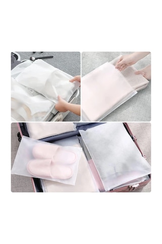 35 X 45 Cm Fermuarlı Buzlu Kargo Poşeti -130mikron 10 Adet Valiz Ve Dolap Içi Düzenleyici Buzlu 10 Adet