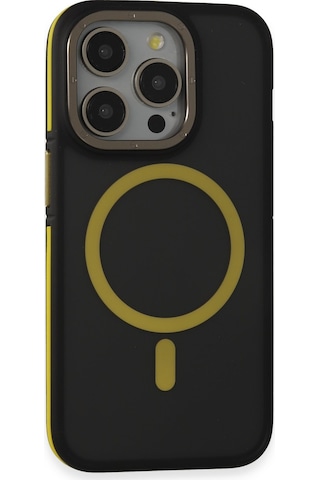 Zengemtx Joko Apple Uyumlu iPhone 14 Pro Max Kılıf Rocky Magsafe Kapak - Siyah-sarı
