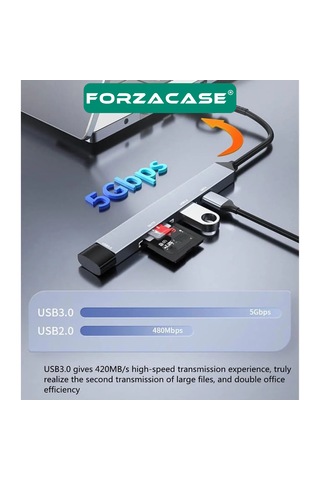 Type-c Usb Kart Okuyucu Sd/tf Usb 3.0 5gbps Veri Aktarımı Fc901
