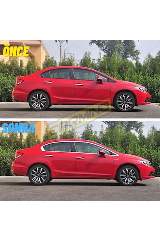 Honda Civic Fb7 Krom Cam Çerçevesi Set 2012-2015 12 Parça