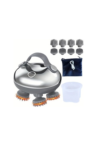 Fochsia Elektrikli Asılı İp Saç Kafa Derisi Masaj Aleti 5 İn 1 Yoğurma 96 Masaj Noktası Elde Taşınabilir Baş Kaşıyıcı Masaj Aleti Derin Saç Temizliği İçin Su Geçirmez Erkekler Babalar İçin Hediye White Silvery Altın