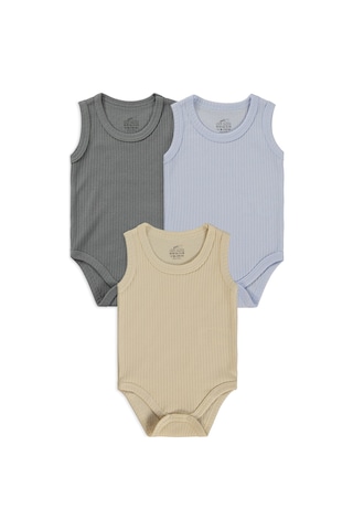 Minidamla Baby Minidamla Askılı Basic 3'lü Set 1-18 Ay Çıtçıtlı Badi - Mavi